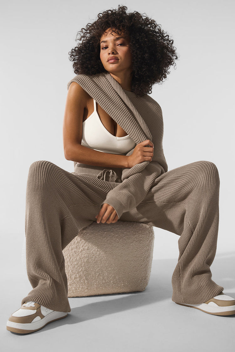 Domain Rib Knit Crew Sweater - Athletic Heather Grey
