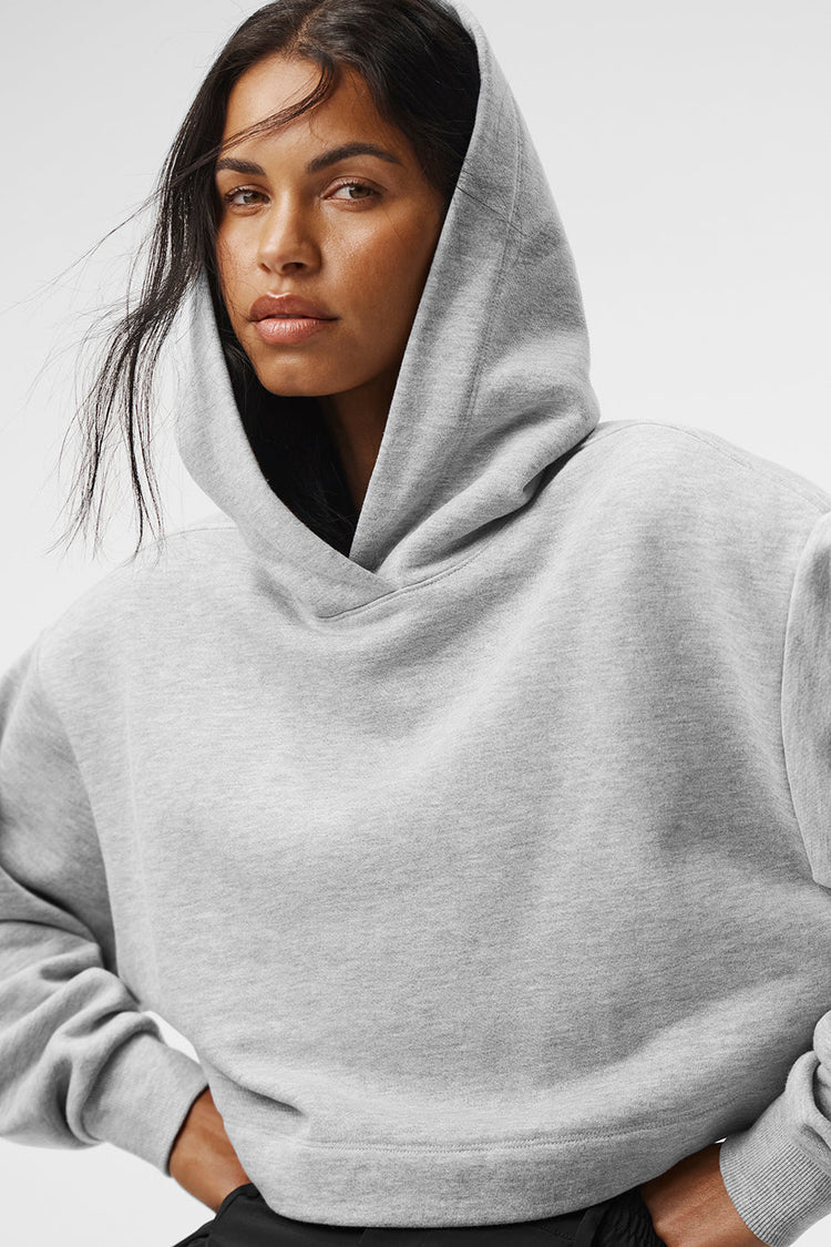 Sudadera con capucha Bae - Gris jaspeado atlético