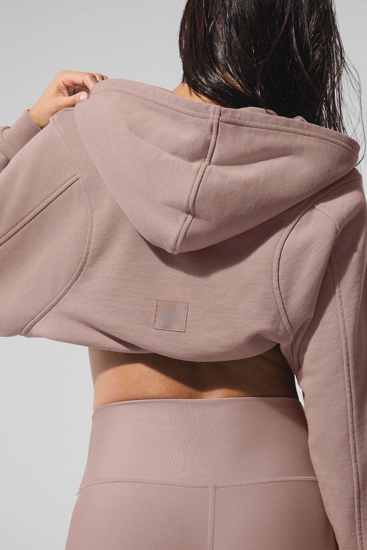 Sudadera con capucha y cremallera Sweet Escape lavada - Lavado gris cielo