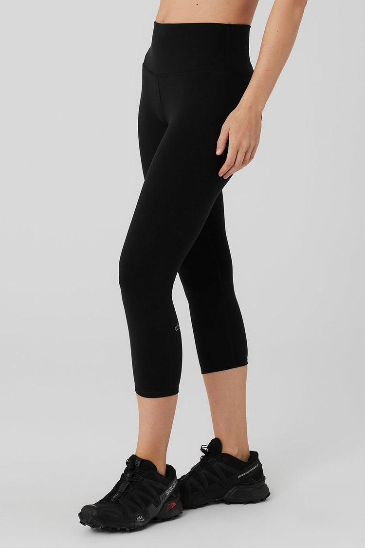 Capri de cintura alta con efecto aerógrafo - Negro