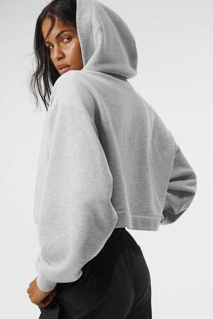 Sudadera con capucha Bae - Gris jaspeado atlético