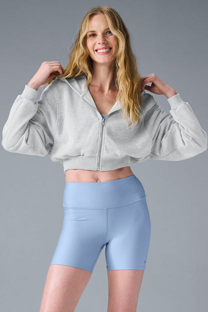 Sudadera con capucha y cremallera Sweet Escape lavada - Lavado gris cielo