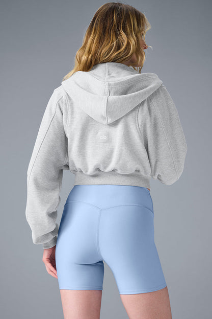 Sudadera con capucha y cremallera Sweet Escape lavada - Lavado gris cielo