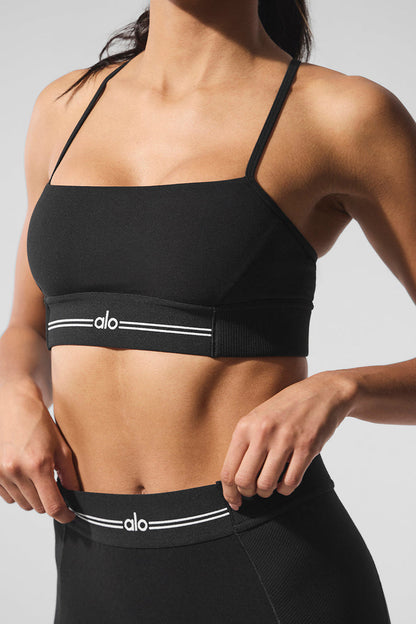 Mallas de relevo Alosoft de cintura alta 7/8 - Negro/Blanco