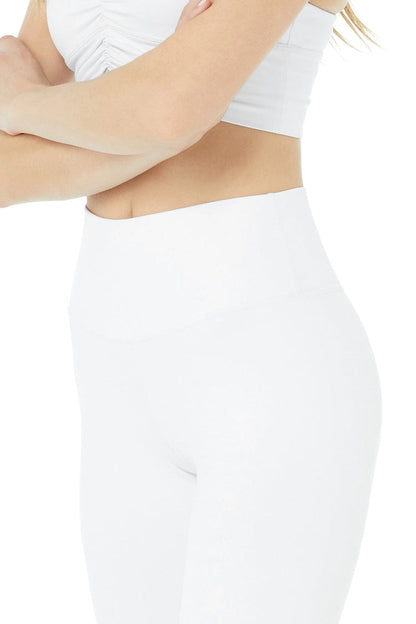 High-Waist Airbrush Capri - White