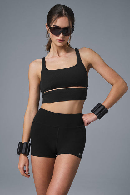 Pantalón corto Alosoft Carefree de cintura alta - Negro