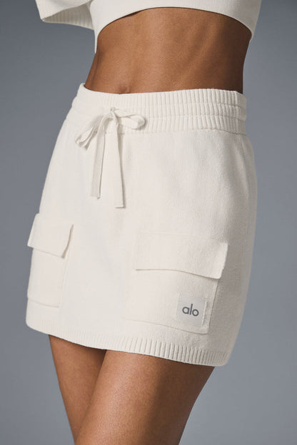Falda cargo de punto Scholar - Marfil