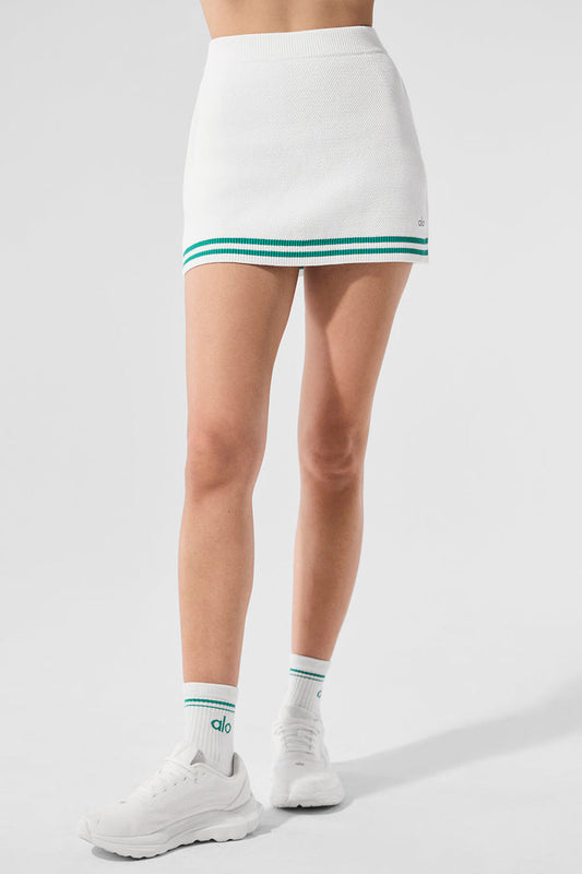 Falda de punto tipo suéter del club de tenis - Blanco/Verde abeto
