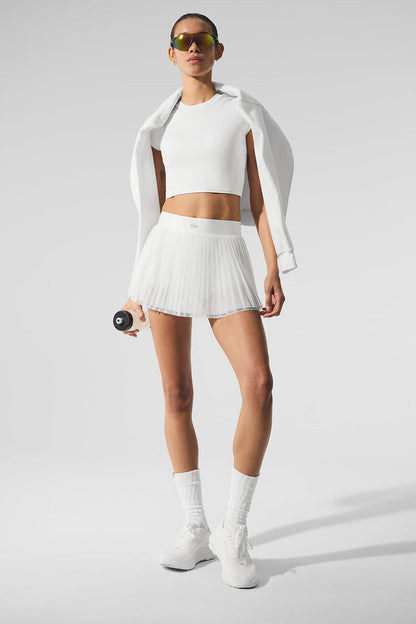 Falda de tenis de malla Baseline - Blanca