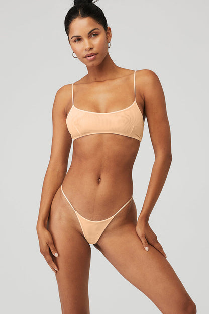 Bralette Venus de malla de aire - Azul concha